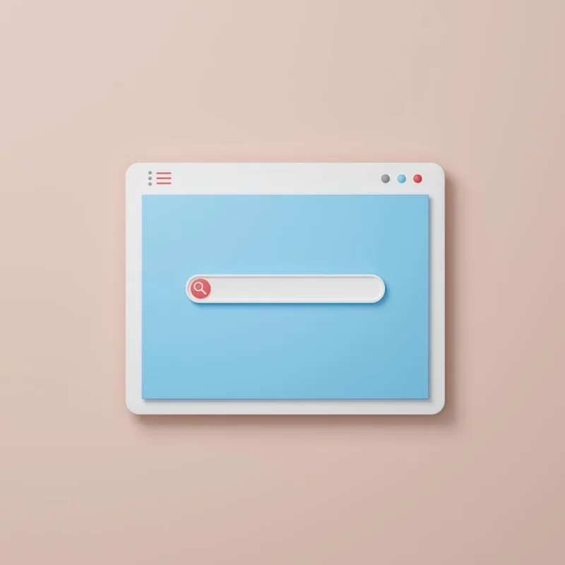 Okno internetowe z paskiem wyszukiwania